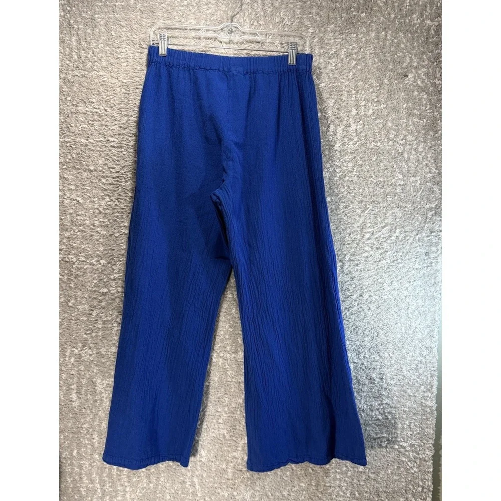 Cottonways Gauze Lounge Lagenlook Coastal Wide Leg Pants 2, l, XL Vacation